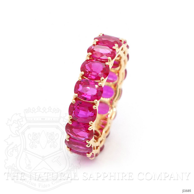 7.17 Ct. Pinkish Red Ruby Accent Stones Ring, 18K Yellow Gold