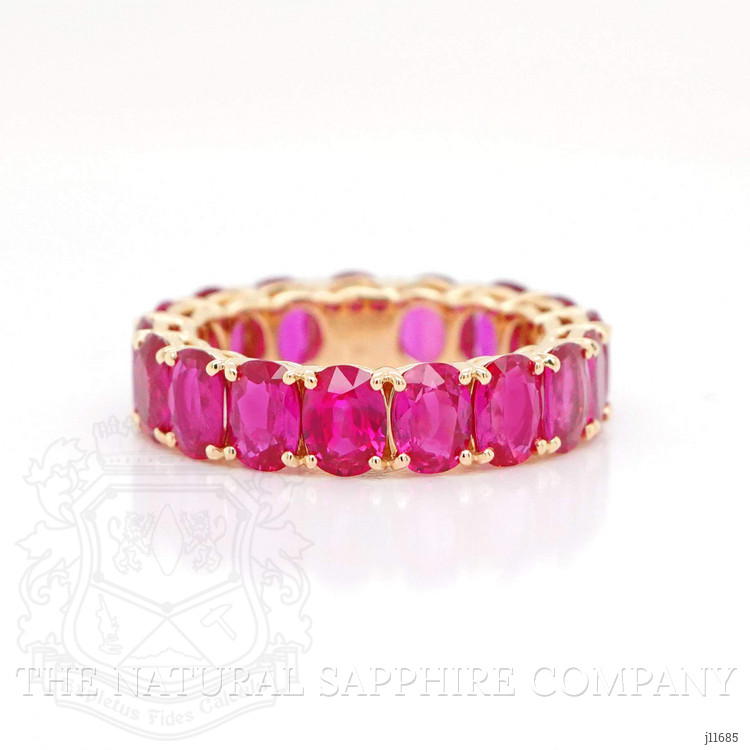 7.17 Ct. Pinkish Red Ruby Accent Stones Ring, 18K Yellow Gold