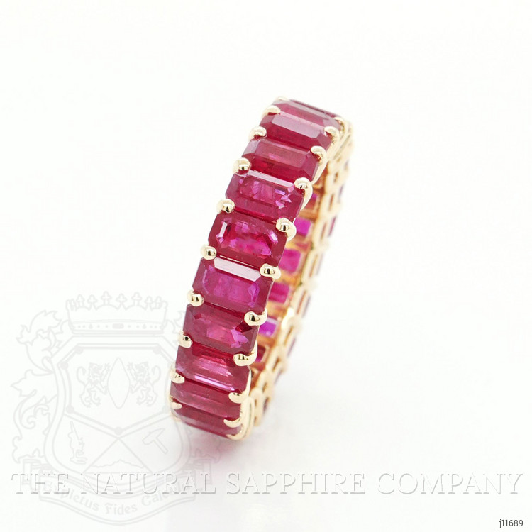 7.44 Ct. Ruby Accent Stones Ring, 18K Yellow Gold