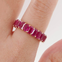 7.44 Ct. Ruby Accent Stones Ring, 18K Yellow Gold Image