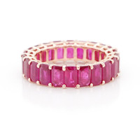 7.44 Ct. Ruby Accent Stones Ring, 18K Yellow Gold Image