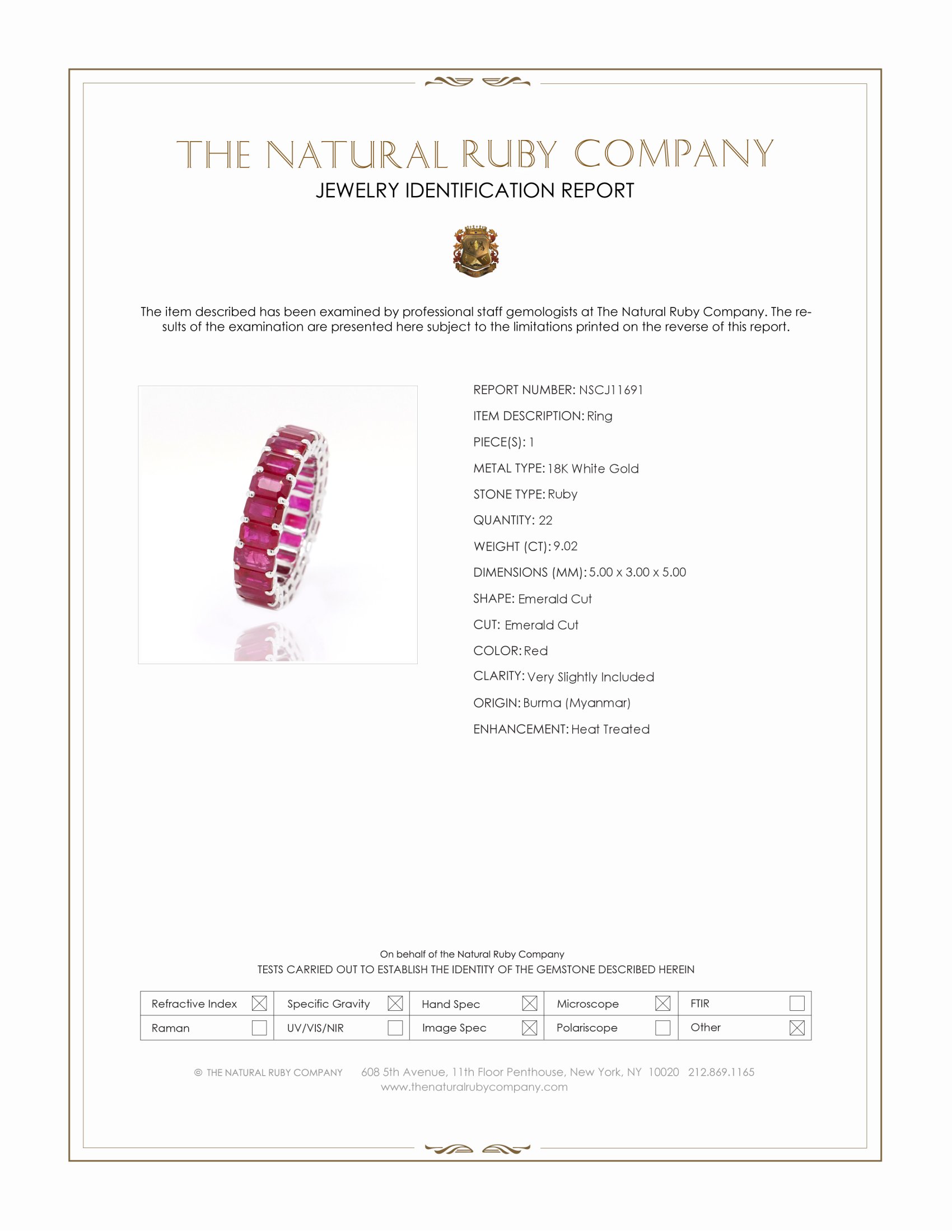 9.02 Ct. Ruby Accent Stones Ring, 18K White Gold