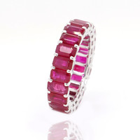9.02 Ct. Ruby 18K White Gold ring