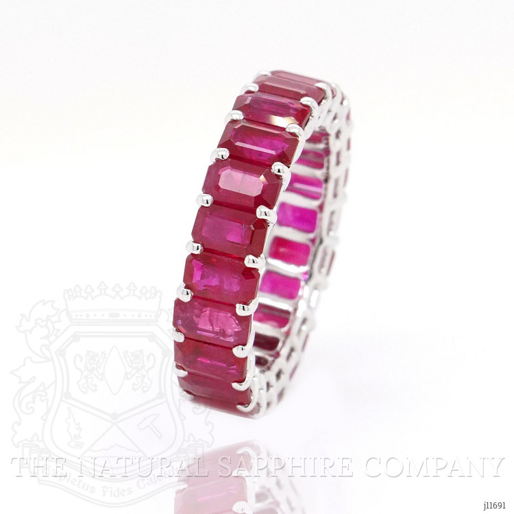 9.02 Ct. Ruby Accent Stones Ring, 18K White Gold