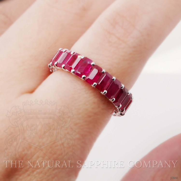 9.02 Ct. Ruby Accent Stones Ring, 18K White Gold