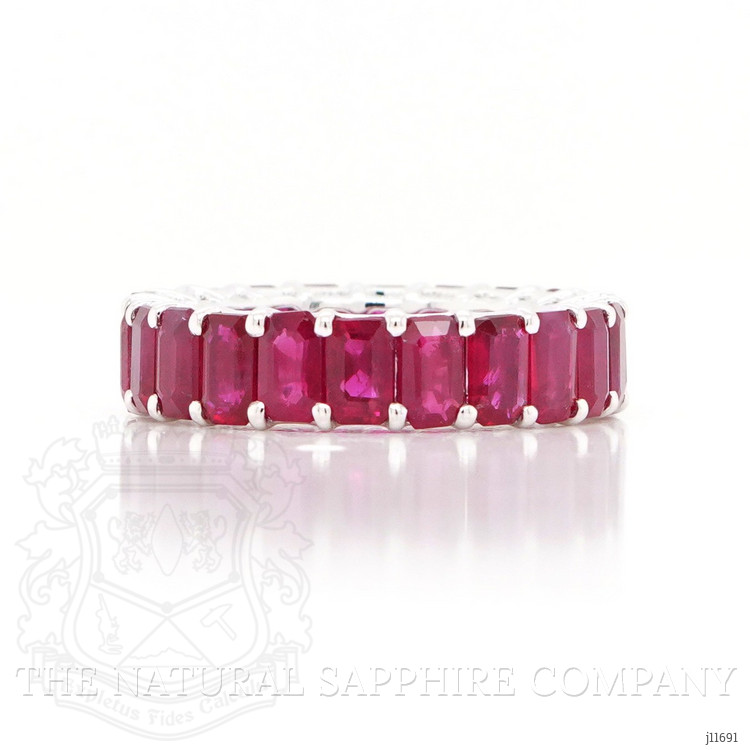 9.02 Ct. Ruby Accent Stones Ring, 18K White Gold