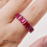 7.71 Ct. Ruby Accent Stones Ring, 18K White Gold Image