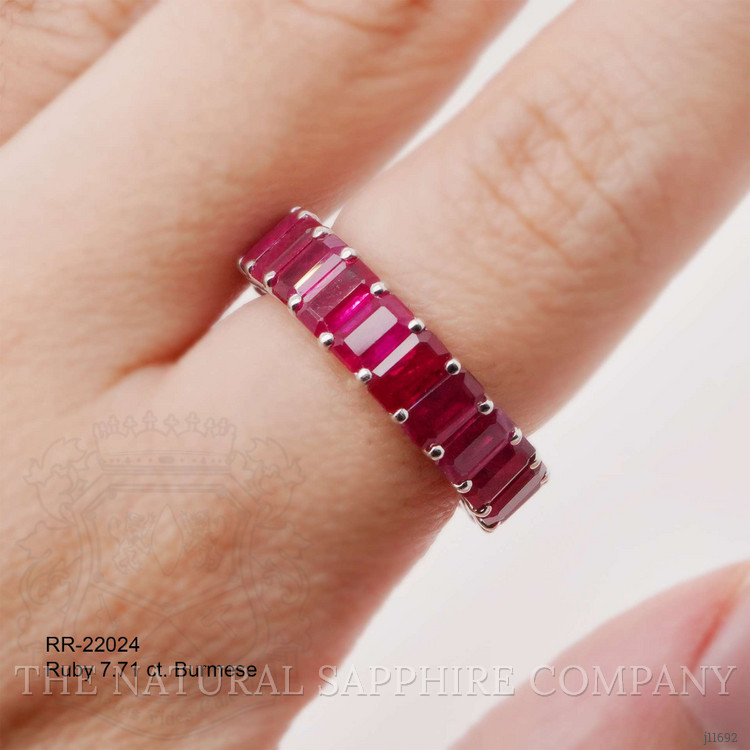 7.71 Ct. Ruby Accent Stones Ring, 18K White Gold