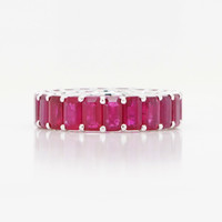 7.71 Ct. Ruby Accent Stones Ring, 18K White Gold Image