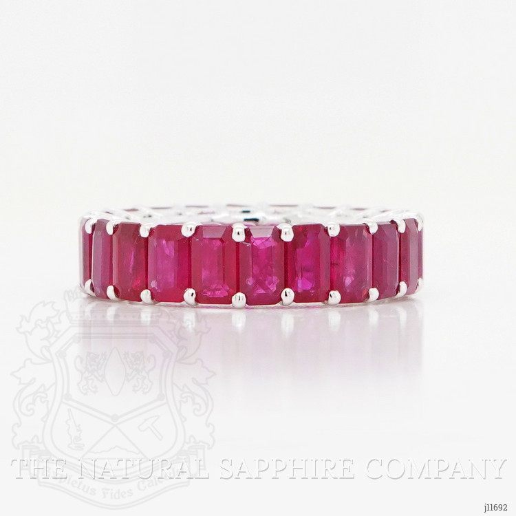 7.71 Ct. Ruby Accent Stones Ring, 18K White Gold