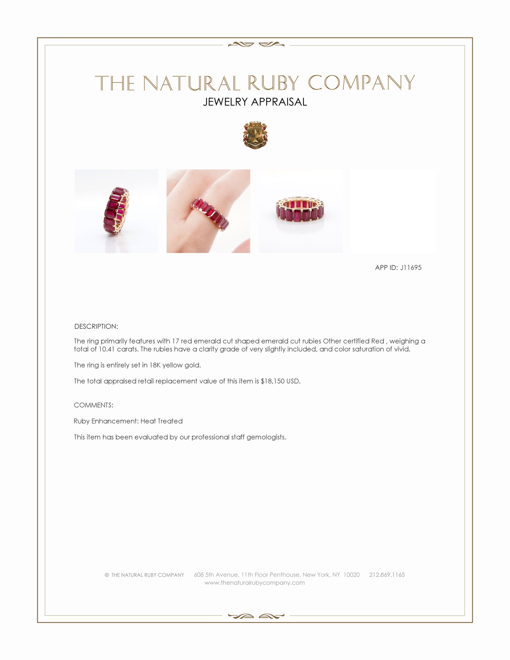 10.41 Ct. Ruby Accent Stones Ring, 18K Yellow Gold