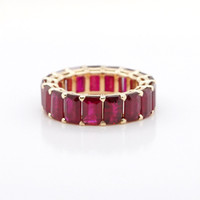 10.41 Ct. Ruby Accent Stones Ring, 18K Yellow Gold Image