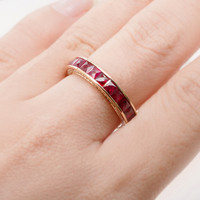 2.67 Ct. Pinkish Red Ruby Accent Stones Ring, 18K Yellow Gold Image