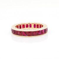 2.67 Ct. Pinkish Red Ruby Accent Stones Ring, 18K Yellow Gold Image