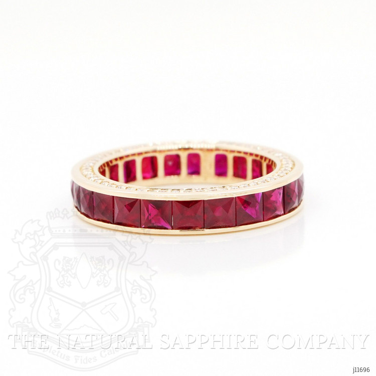 2.67 Ct. Pinkish Red Ruby Accent Stones Ring, 18K Yellow Gold