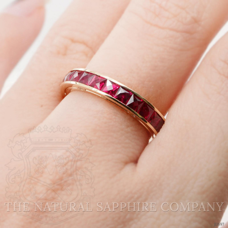 2.84 Ct. Ruby Accent Stones Ring, 18K Yellow Gold