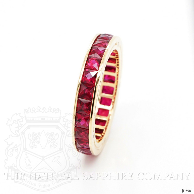 2.90 Ct. Ruby Accent Stones Ring, 18K Yellow Gold