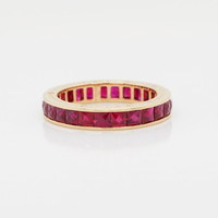 2.90 Ct. Ruby Accent Stones Ring, 18K Yellow Gold Image