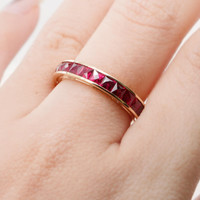 3.19 Ct. Ruby Accent Stones Ring, 18K Yellow Gold Image