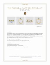 0.97 Ct. Blue Sapphire and Natural Diamond Pave Ring, 18K Yellow Gold Appraisal