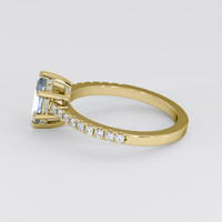 0.97 Ct. Blue Sapphire and Natural Diamond Pave Ring, 18K Yellow Gold Image
