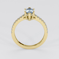0.97 Ct. Blue Sapphire and Natural Diamond Pave Ring, 18K Yellow Gold Image