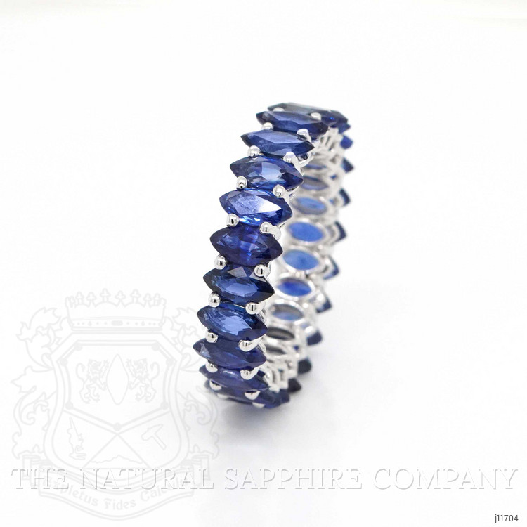 8.61 Ct. Blue Sapphire Accent Stones Ring, 18K White Gold