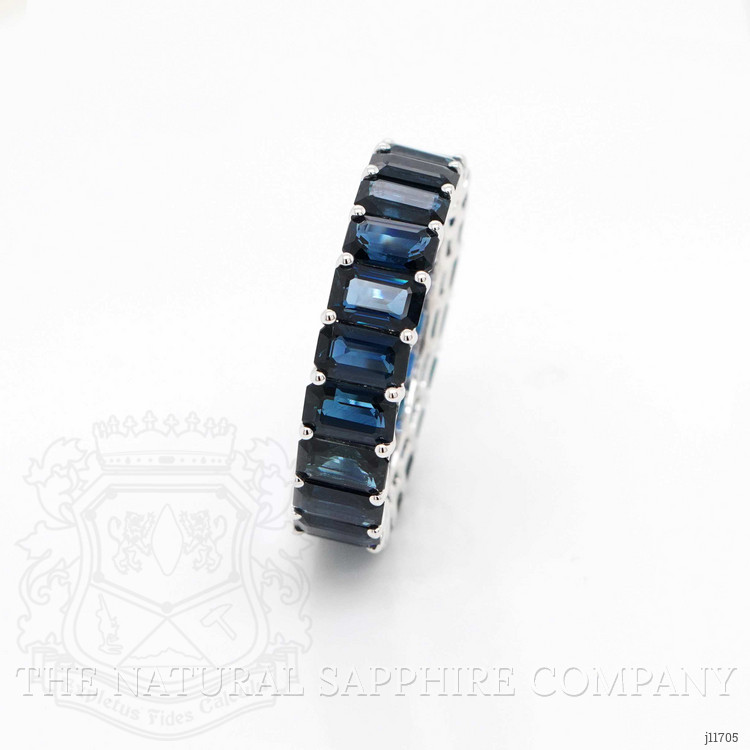 8.80 Ct. Blue Sapphire Accent Stones Ring, 18K White Gold