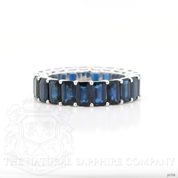 8.80 Ct. Blue Sapphire Accent Stones Ring, 18K White Gold