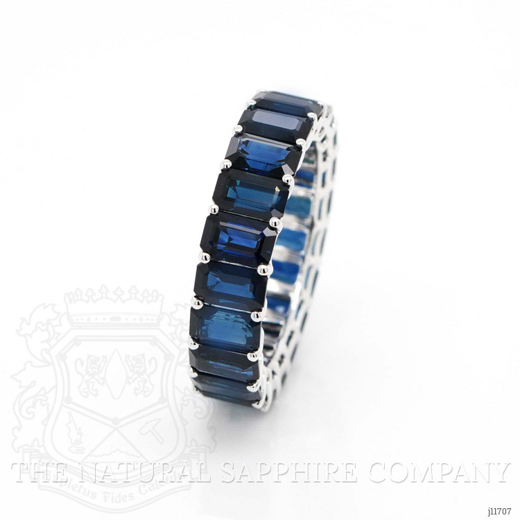 9.14 Ct. Blue Sapphire Accent Stones Ring, 10K White Gold