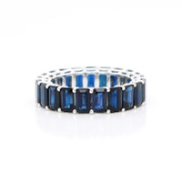 9.14 Ct. Blue Sapphire Accent Stones Ring, 10K White Gold Image