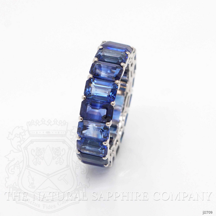 10.85 Ct. Blue Sapphire Accent Stones Ring, 18K White Gold