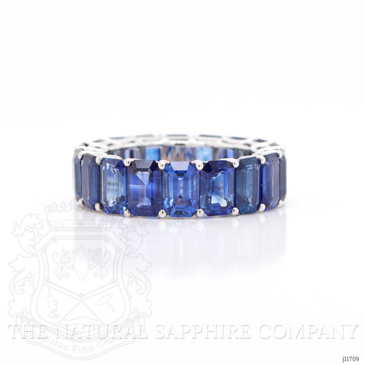 10.85 Ct. Blue Sapphire Accent Stones Ring, 18K White Gold