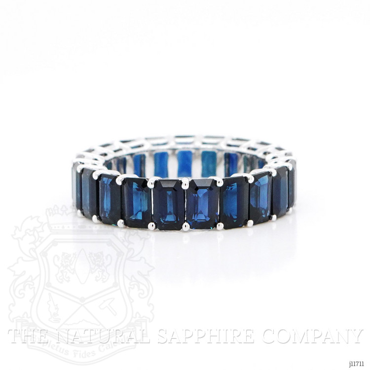 10.56 Ct. Blue Sapphire Accent Stones Ring, 18K White Gold