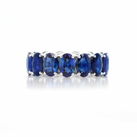 12.53 Ct. Blue Sapphire Accent Stones Ring, 18K White Gold Image