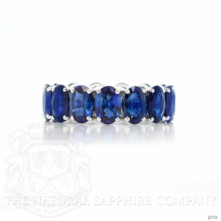 12.53 Ct. Blue Sapphire Accent Stones Ring, 18K White Gold