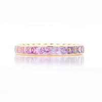 2.60 Ct. Pink Sapphire Accent Stones Ring, 18K Yellow Gold Image