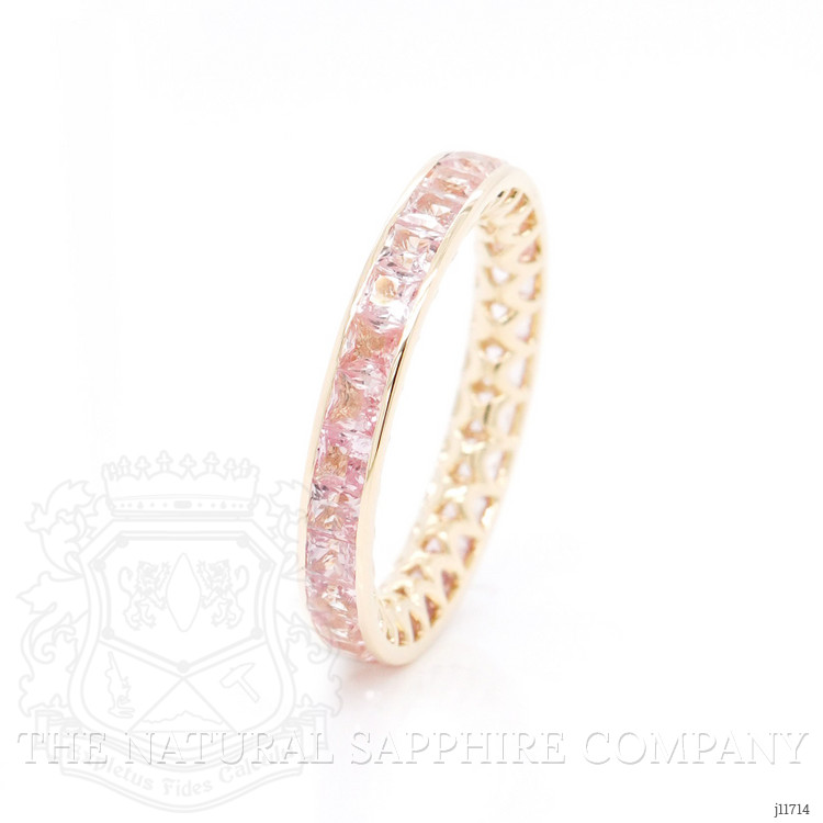 2.92 Ct. Padparadscha Sapphire Accent Stones Ring, 18K Yellow Gold