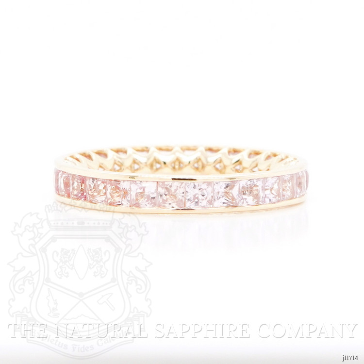 2.92 Ct. Padparadscha Sapphire Accent Stones Ring, 18K Yellow Gold