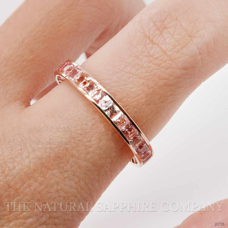 3.05 Ct. Purplish Pink Sapphire Accent Stones Ring, 18K Rose Gold