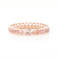 3.05 Ct. Purplish Pink Sapphire Accent Stones Ring, 18K Rose Gold Image