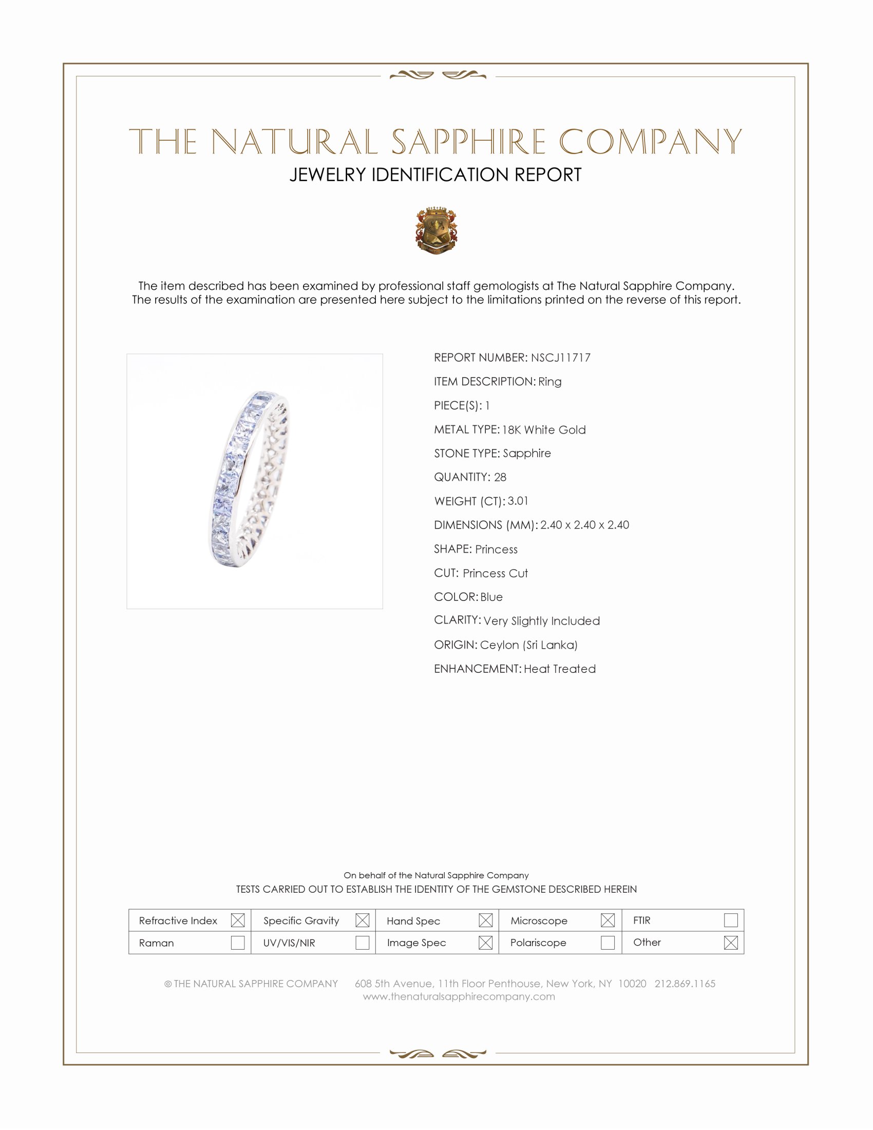 3.01 Ct. Blue Sapphire Accent Stones Ring, 18K White Gold