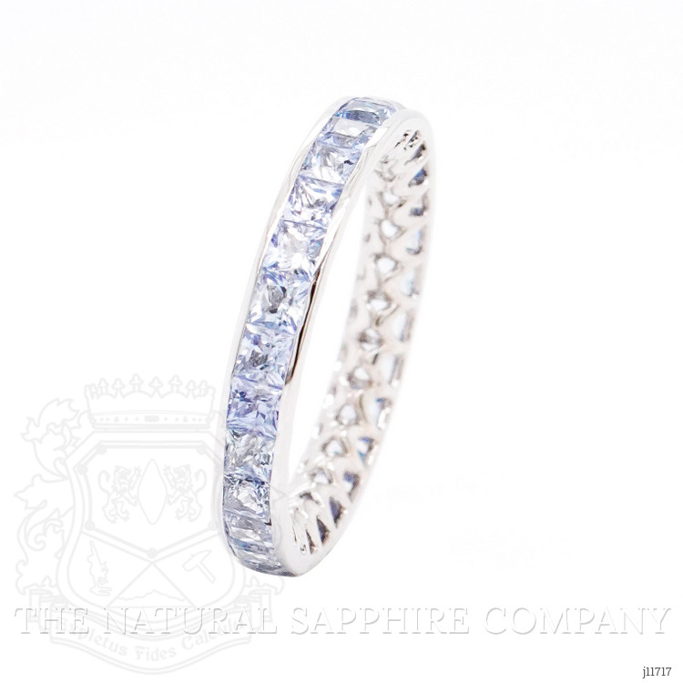 3.01 Ct. Blue Sapphire Accent Stones Ring, 18K White Gold