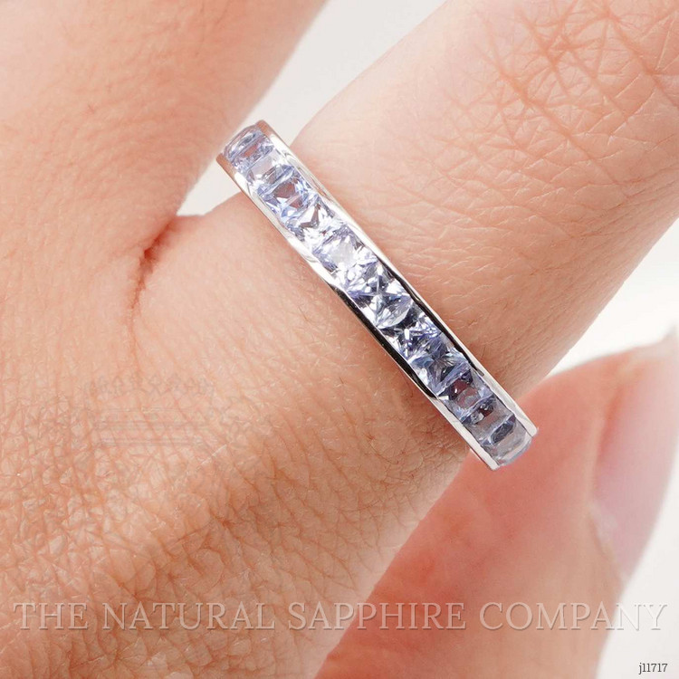 3.01 Ct. Blue Sapphire Accent Stones Ring, 18K White Gold