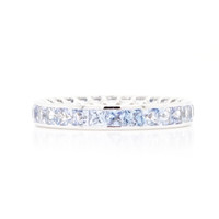 3.01 Ct. Blue Sapphire Accent Stones Ring, 18K White Gold Image