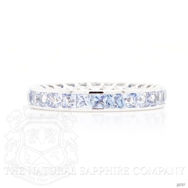 3.01 Ct. Blue Sapphire Accent Stones Ring, 18K White Gold
