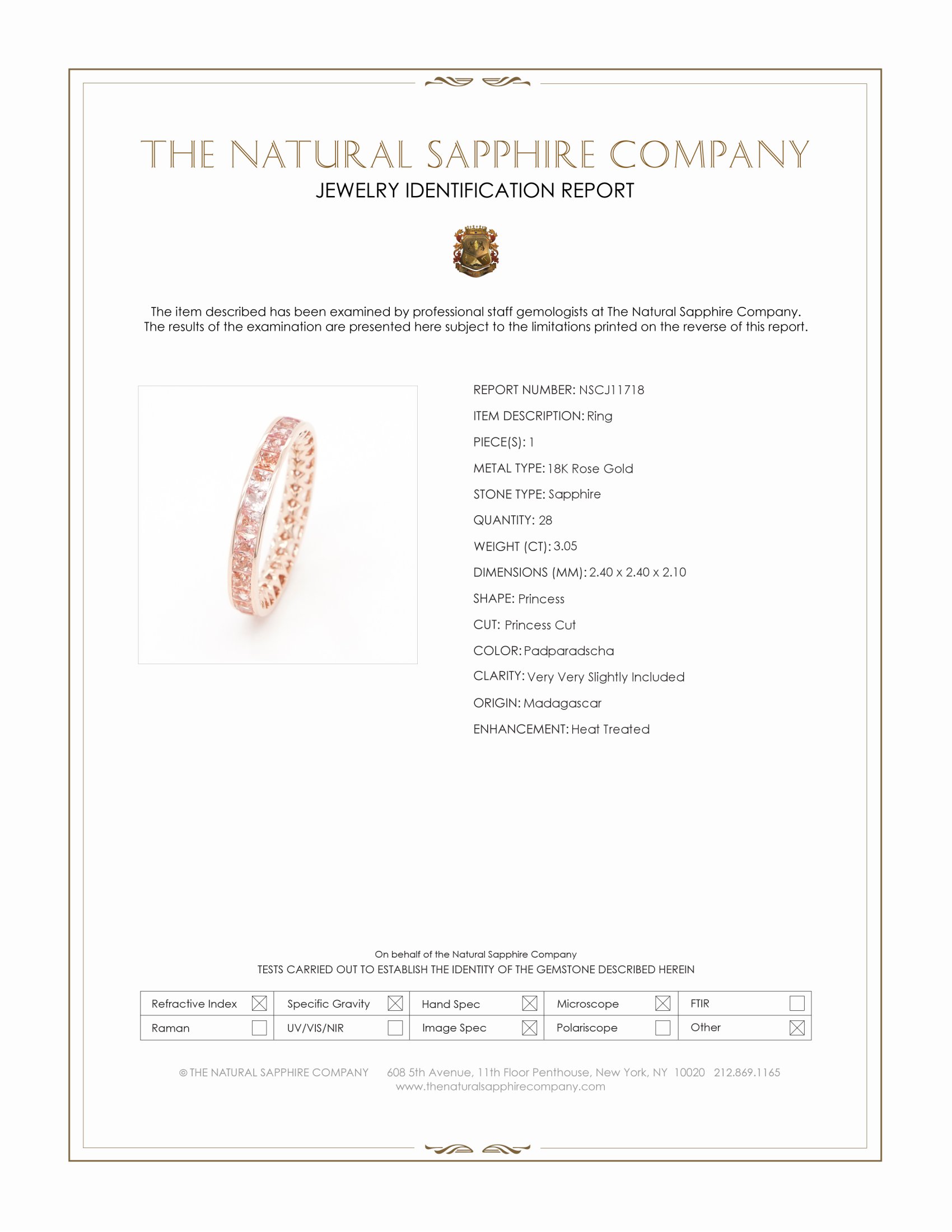 3.05 Ct. Padparadscha Sapphire Accent Stones Ring, 18K Rose Gold