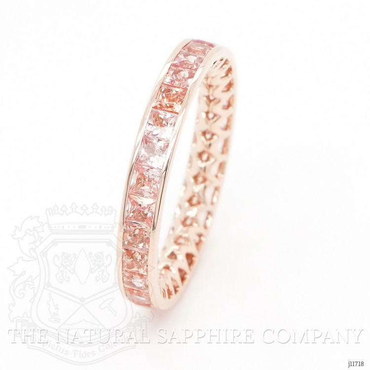 3.05 Ct. Padparadscha Sapphire Accent Stones Ring, 18K Rose Gold