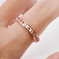 3.05 Ct. Padparadscha Sapphire Accent Stones Ring, 18K Rose Gold Image
