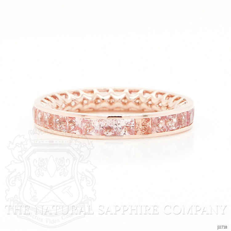 3.05 Ct. Padparadscha Sapphire Accent Stones Ring, 18K Rose Gold